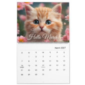かわいい子猫の花毎日2024年 カレンダー (3月 2027)