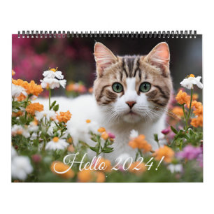 かわいい子猫の花毎日2024年 カレンダー