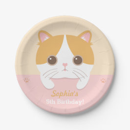 かわいい子猫の誕生日パーティー紙皿 ペーパープレート