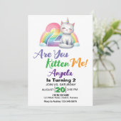 かわいい子猫の誕生日パーティー 招待状 (スタンド正面)