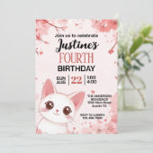 かわいい子猫の誕生日パーティー 招待状 (スタンド正面)