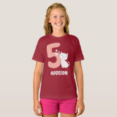 かわいい子猫の誕生日名前をカスタムする&ナンバー Tシャツ (正面フル)