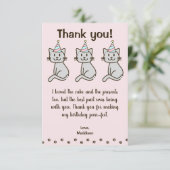 かわいい子猫の誕生日感謝カード サンキューカード (スタンド正面)