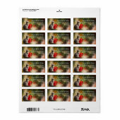 かわいい子猫の赤いギフトボックスカラフルカスタムフェスティバル ラベル (フルシート)