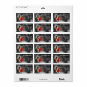 かわいい子猫の赤いギフトボックスフェスティバルカスタムアドレス ラベル (フルシート)