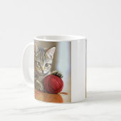 かわいい子猫の赤い糸 コーヒーマグカップ (正面左)