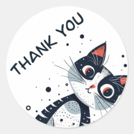 かわいい子猫の赤ちゃんシャワーありがとう ラウンドシール