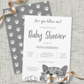 かわいい子猫の赤ちゃんシャワー男女兼用 招待状
