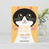 かわいい子猫の赤ちゃん到着のお知らせ サンキューカード (スタンド正面)