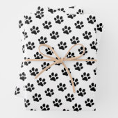 かわいい子猫の足のパターン、猫好き ラッピングペーパーシート (インサイチュ)