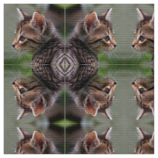 かわいい子猫の鏡面ポリエステルポプリン生地 ファブリック