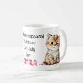 かわいい子猫の閉経後の子どものいない猫レディ コーヒーマグカップ (正面右)