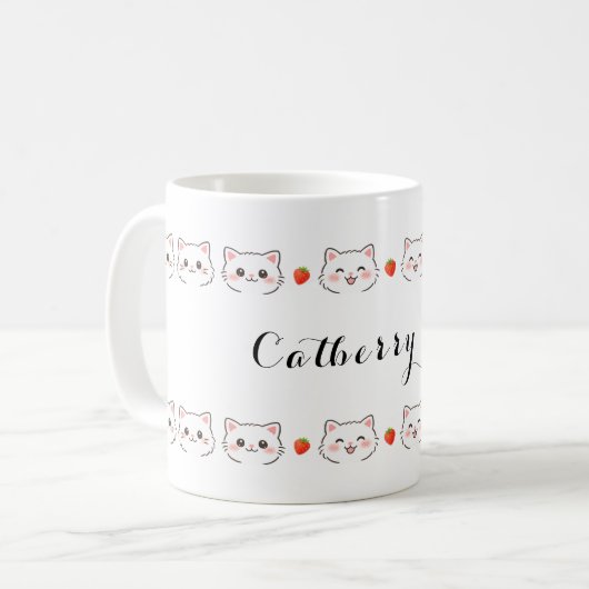 かわいい子猫の陶磁器マグカップ コーヒーマグカップ (正面左)
