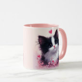 かわいい子猫の顔のマグカップ - 猫好きへのギフト マグカップ (正面右)