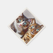 かわいい子猫の顔 スタンダードカクテルナプキン (角)