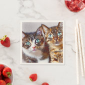 かわいい子猫の顔 スタンダードカクテルナプキン (インサイチュ)