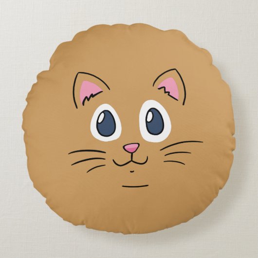 かわいい子猫の顔 ラウンドクッション (正面)