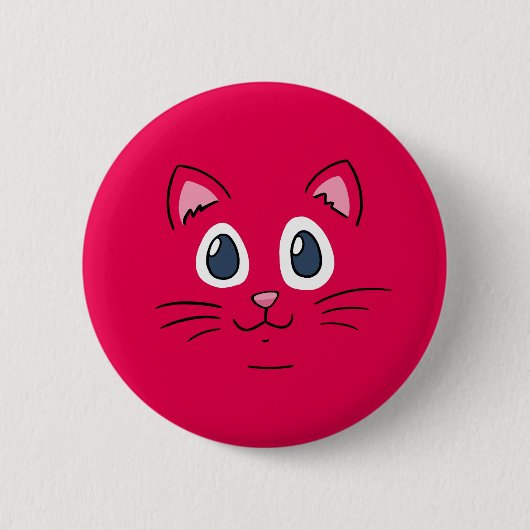 かわいい子猫の顔 缶バッジ (正面)