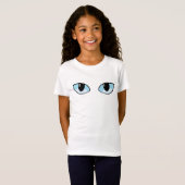 かわいい子猫の顔 青い目の猫 Tシャツ (正面フル)