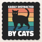 かわいい子猫の飼い主に気さくされる ペーパーコースター (正面)