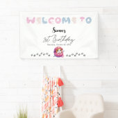 かわいい子猫の1歳の誕生日パーティーバナー 横断幕 (インサイチュ)