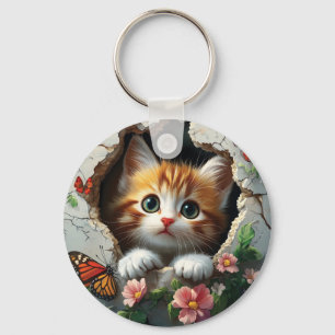 かわいい子猫の3D画像 キーホルダー