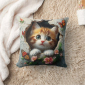 かわいい子猫の3D画像 クッション (ブランケット)
