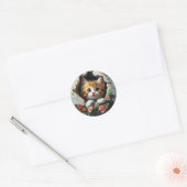 かわいい子猫の3D画像 ラウンドシール (封筒)