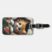 かわいい子猫の3D画像 ラゲッジタグ (正面横)