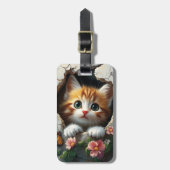 かわいい子猫の3D画像 ラゲッジタグ (正面縦)