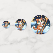 かわいい子猫はしごを月に登る コンフェッティ (裏面)