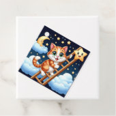 かわいい子猫はしごを月に登る フェイバータグ (インサイチュ)