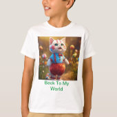 かわいい子猫よくはしゃぐデザイン Tシャツ (正面)