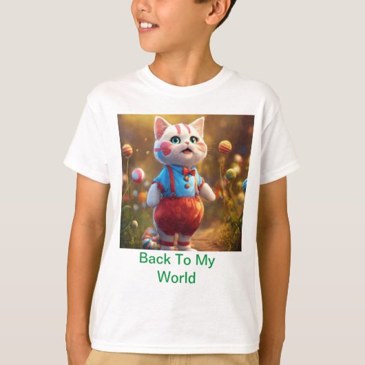 かわいい子猫よくはしゃぐデザイン Tシャツ (正面)