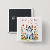 かわいい子猫をテーマにしたおばあちゃん 缶バッジ (正面&裏面)