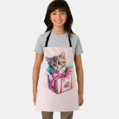 かわいい子猫を箱に入れた誕生日 エプロン (インサイチュ)