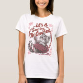 かわいい子猫を糸で編み上げるのはいい日だ Tシャツ (正面)