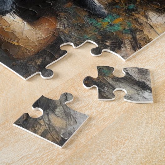 かわいい子猫を飼っている妖精 ジグソーパズル (側面)