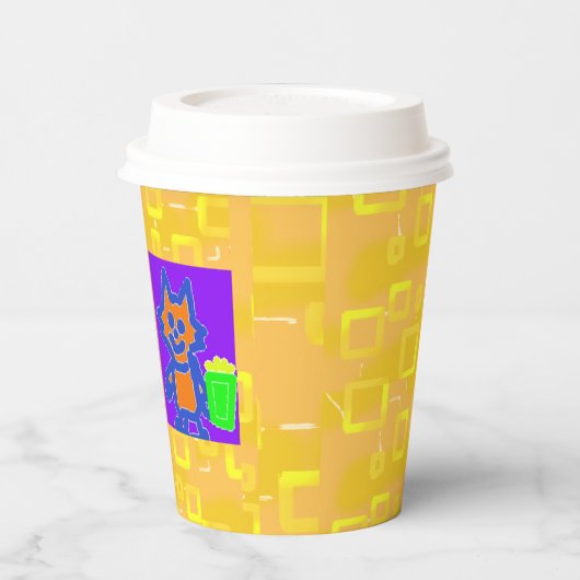 かわいい子猫アニメ 紙コップ (左)