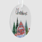 かわいい子猫イラストレーション オーナメント (正面)