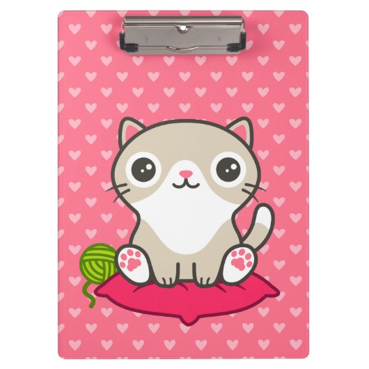 かわいい子猫イラストレーション クリップボード (正面)