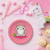 かわいい子猫イラストレーション ペーパープレート (パーティー)