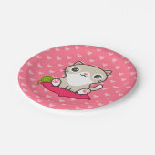 かわいい子猫イラストレーション ペーパープレート (アングル)