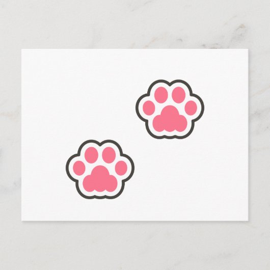 かわいい子猫イラストレーション ポストカード (正面)
