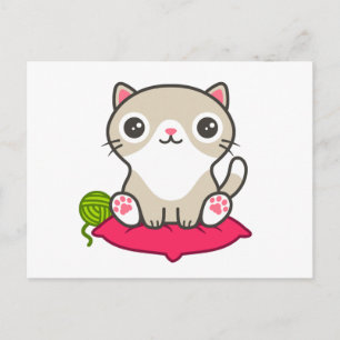かわいい子猫イラストレーション ポストカード