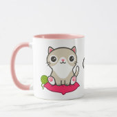 かわいい子猫イラストレーション マグカップ (左)
