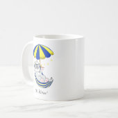 かわいい子猫インブルー&イエローハンモック コーヒーマグカップ (正面左)