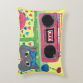 かわいい子猫インベッドルームフォークアートおもしろい絵画ズ アクセントクッション (裏面(縦))