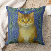 かわいい子猫インヴィンテージアールヌーボースタイル クッション (ブランケット)