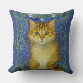 かわいい子猫インヴィンテージアールヌーボースタイル クッション (正面)